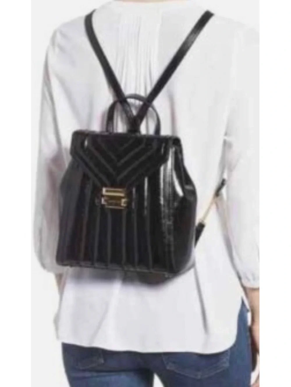 Michael Kors Whitney Quilted Leather Backpack Black